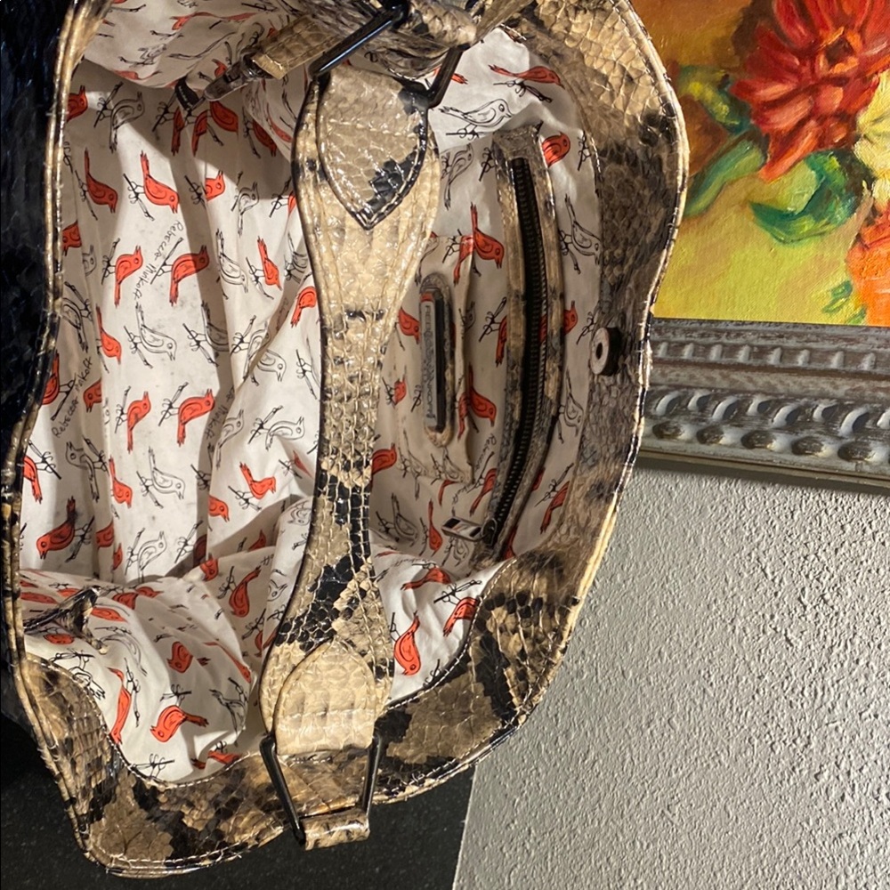 Rebecca Minkoff Beige and Black Snake-Print Hobo - Picture 13 of 13